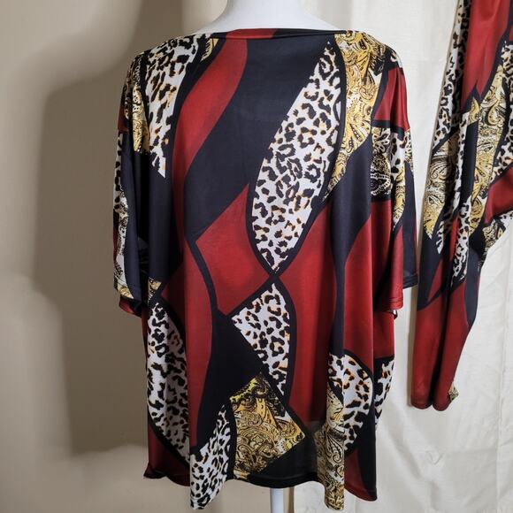 Women's 5XL Patterned Silky Feeling Pajama Set - Picture 7 of 11